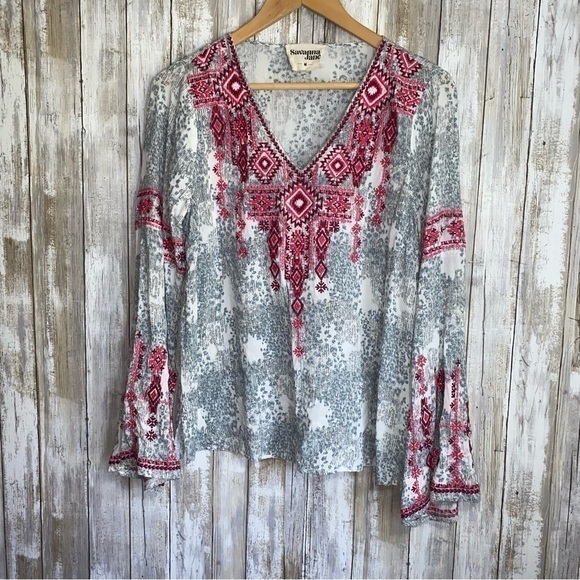 Savanna Jane Tops - Savanna Jane Without Worry Wide Sleeve Blouse